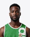 Black Man Wearing Full Basketball Kit Mockup