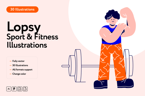 Lopsy Sport &amp; Fitness Illustrations