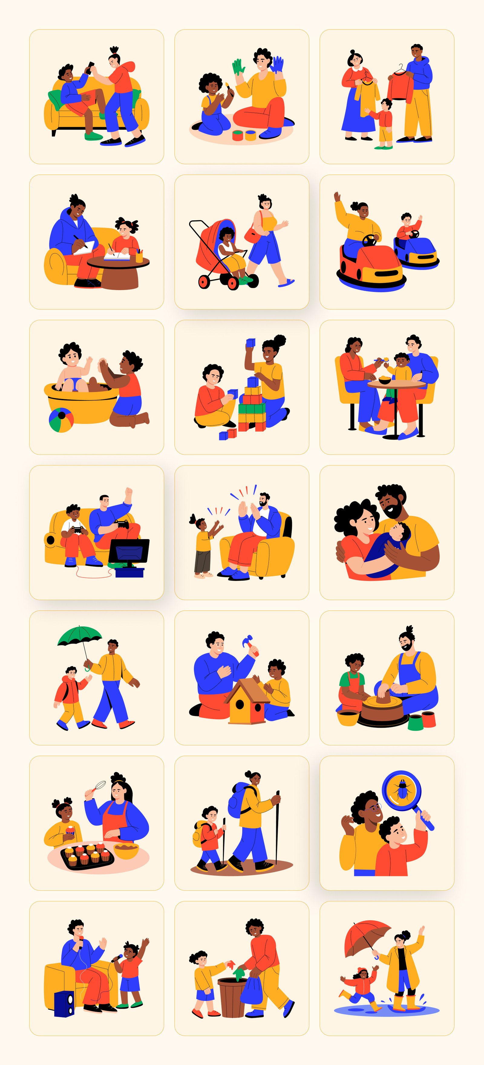 Family Illustration Art Set