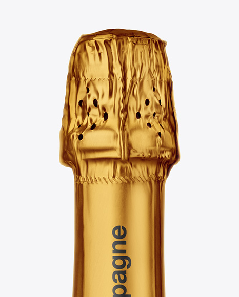 Amber Glass Champagne Bottle Mockup
