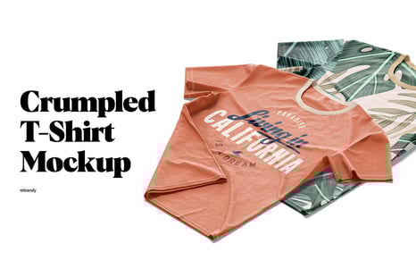 Crumpled T-Shirt Mockup - Apparel Mockups