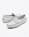 Pair of Women's Leather Moccasins Mockup