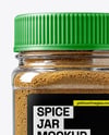 Plastic Square Jar with Ground Cumin Mockup
