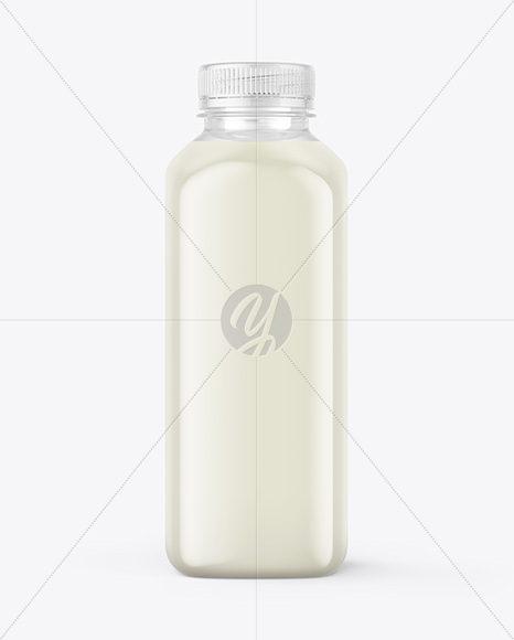 Square Milk Bottle Mockup