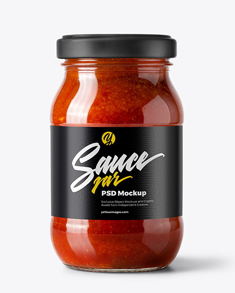 Glass Jar with Tomato Paste Mockup - Tomato paste mockup