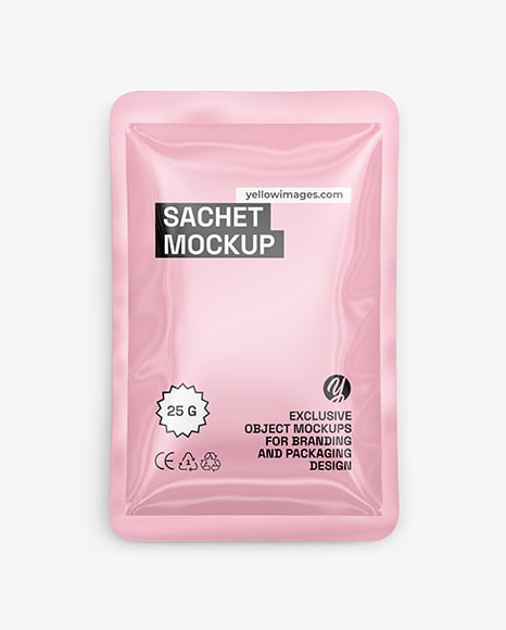 Glossy Sachet Mockup
