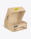 Opened Corrugated Cake Box Mockup