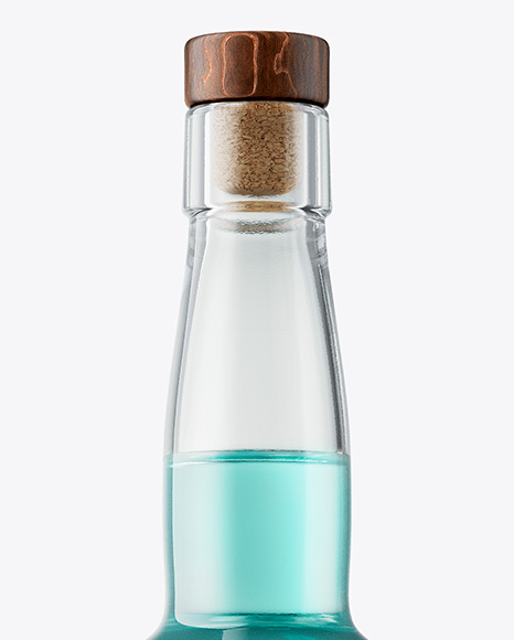 Tall Clear Glass Liquor Bottle Mockup