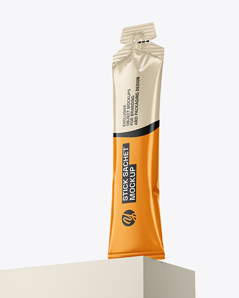 Glossy Stick Sachet Mockup