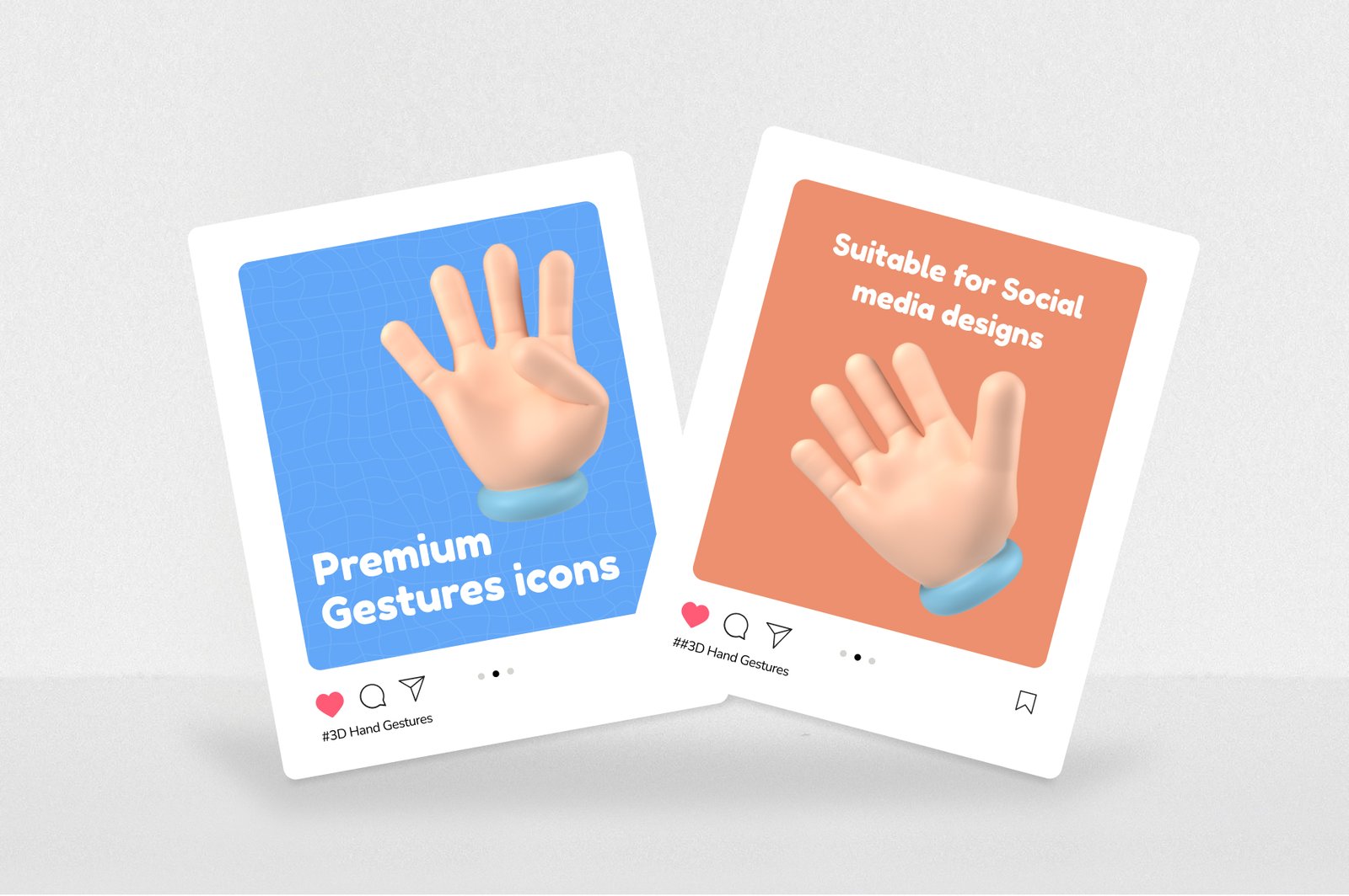 Floating 3D Hands Icons