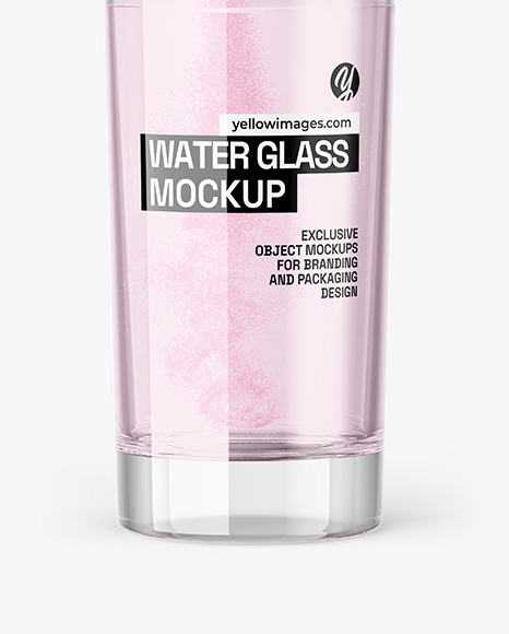 Matte Stick Sachet With Powder in a Hand & Water Glass Mockup