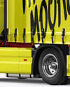 Semi Trailer Truck Mockup - Back Half Side View