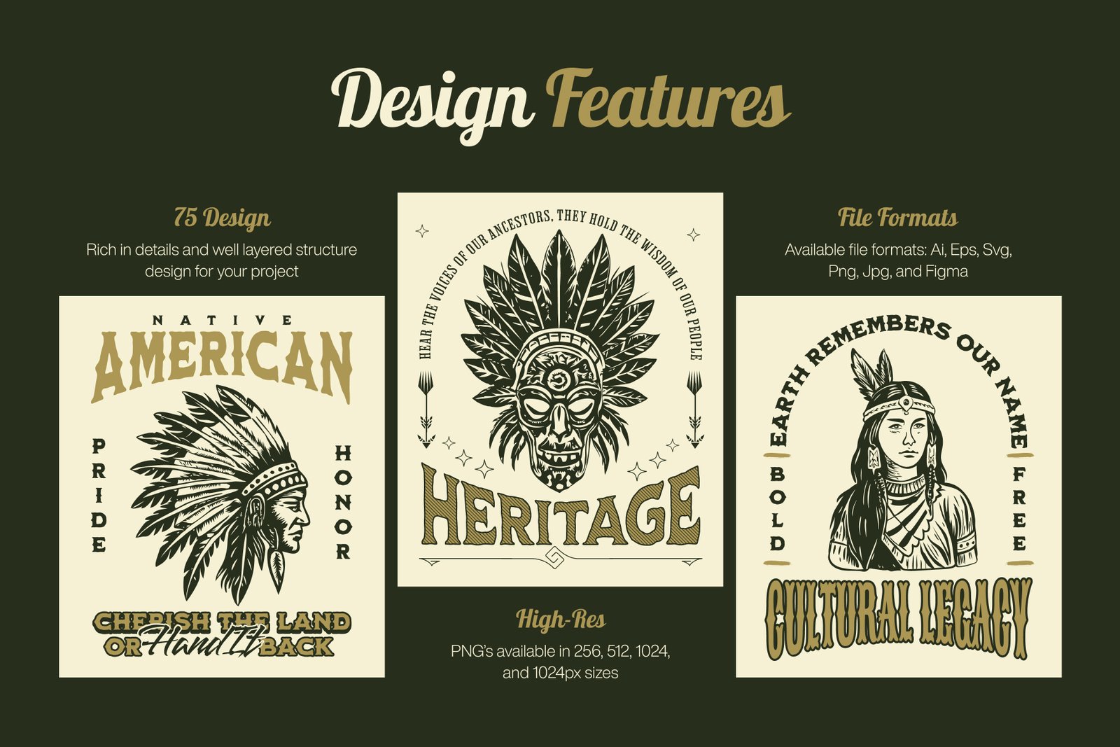 Native American Art Icon Set