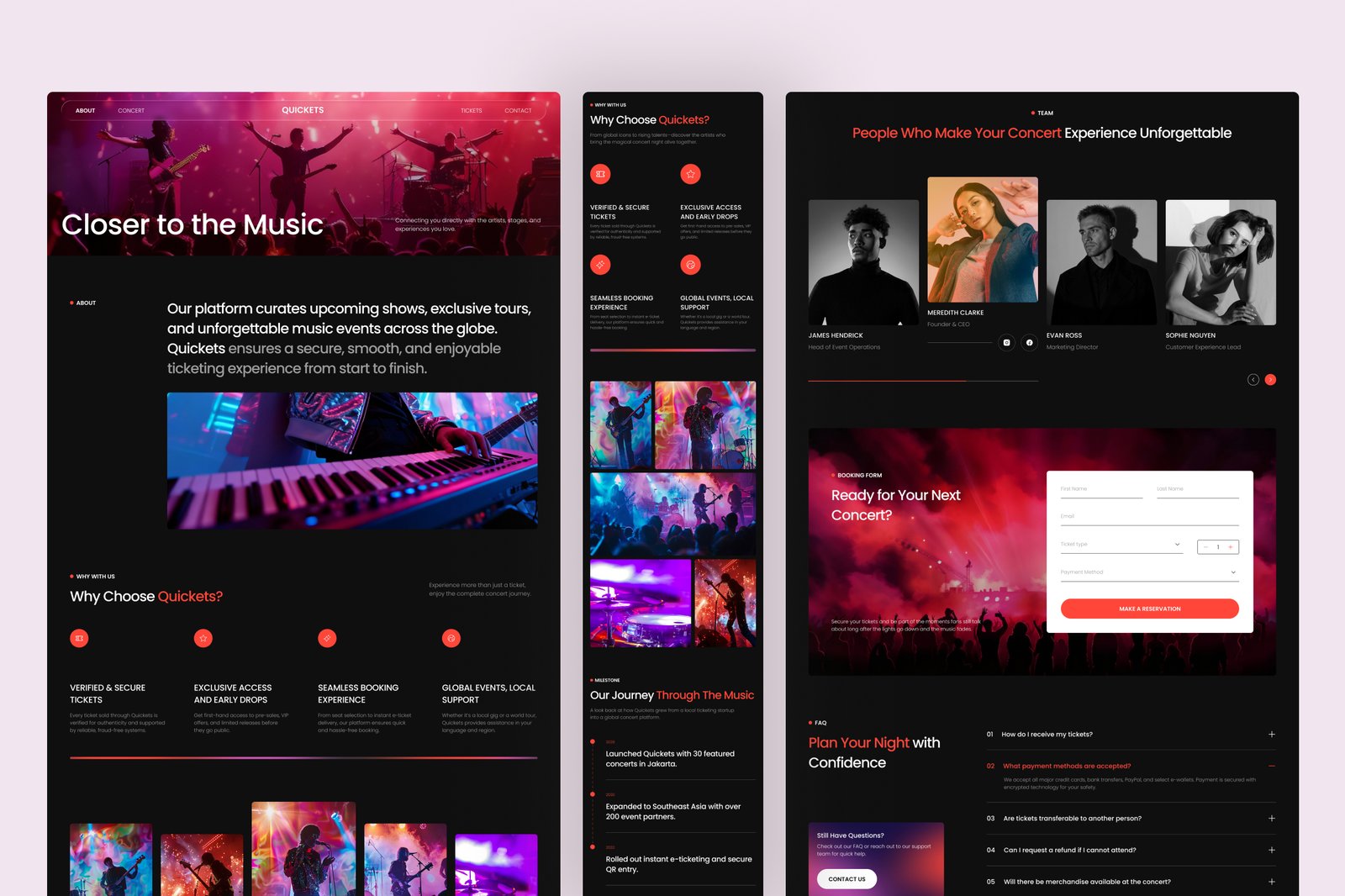Quickets – Concert Ticketing Website UI Figma Template