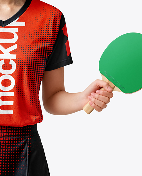 Woman Wearing Table Tennis Uniform Mockup