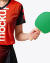 Woman Wearing Table Tennis Uniform Mockup