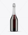 Green Glass Red Champagne Bottle Mockup