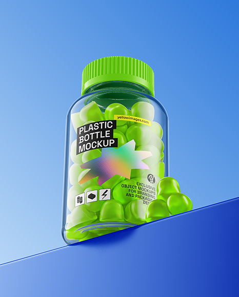 Plastic Bottle with Gummies Mockup - Plastic cup mockup