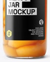 Clear Glass Jar with Canned Peach Mockup