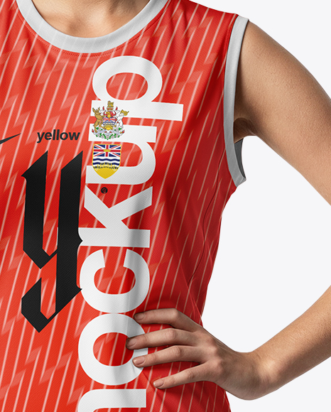 Woman Wearing Full Volleyball Kit with Ball Mockup