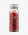 Small Glass Bottle with Saffron Threads Mockup