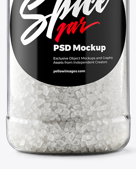 Jar with Coarse Sea Salt Mockup