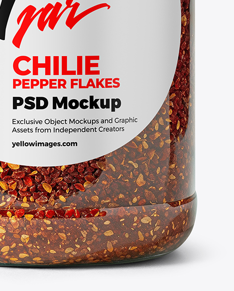 Plastic Spice Jar with Chili Pepper Flakes Mockup