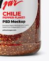 Plastic Spice Jar with Chili Pepper Flakes Mockup