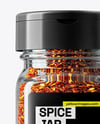 Square Glass Jar with Chili Pepper Flakes Mockup
