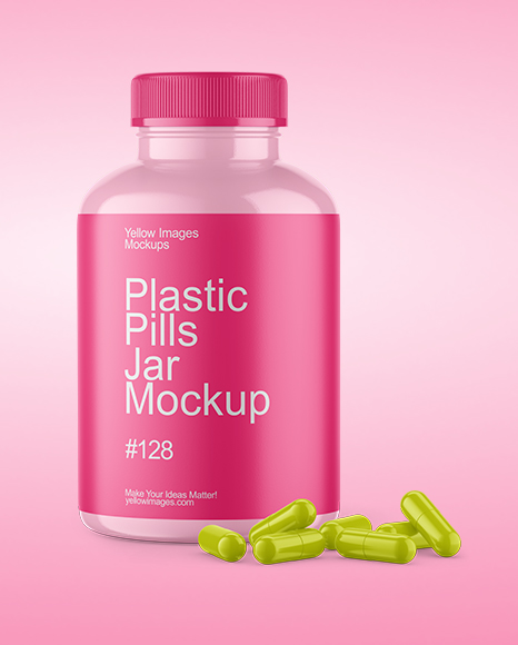 Plastic Pills Jar Mockup