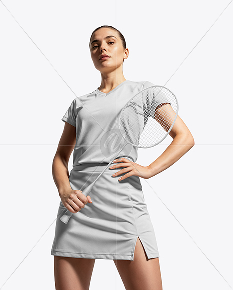 Woman Wearing Badminton Uniform Mockup