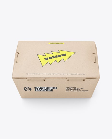 Kraft Paper Food Box Mockup - Mockups
