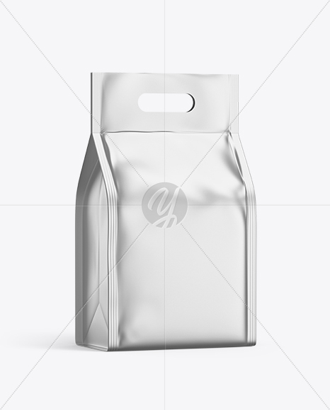 Metallic Coffee Bag Mockup – Half Side View