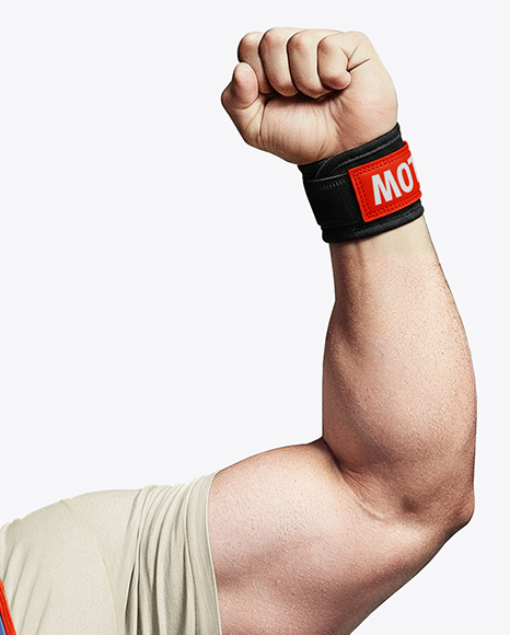 Man Wearing Weightlifing Suit with Medal Mockup