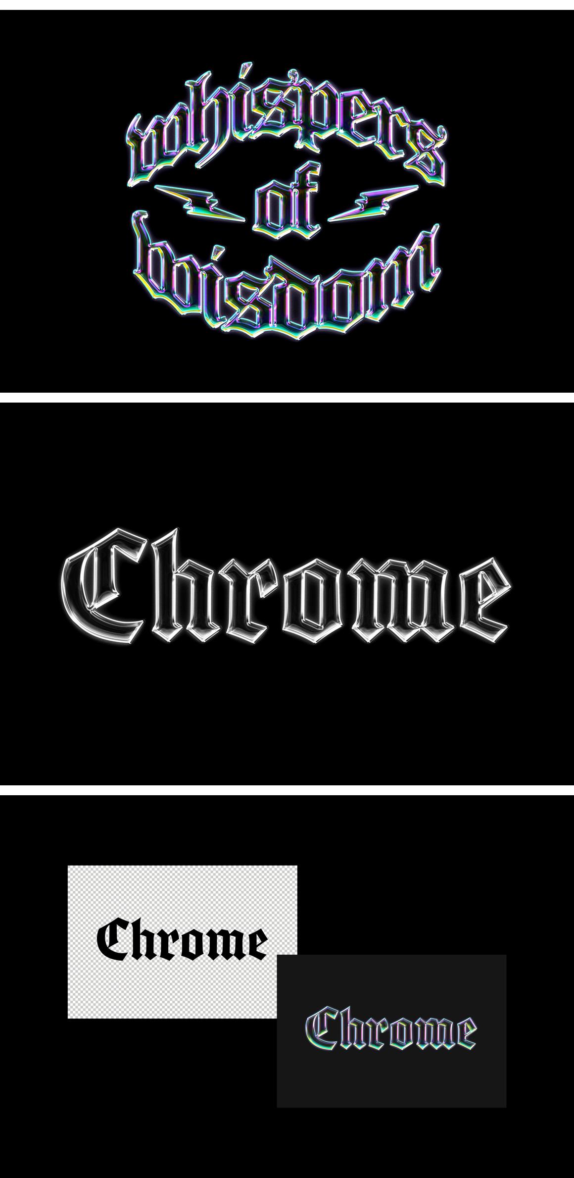 Iridescent Chrome Text &amp; Logo Effect