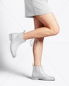 Chelsea Boots on Woman's Legs with Skirt Mockup