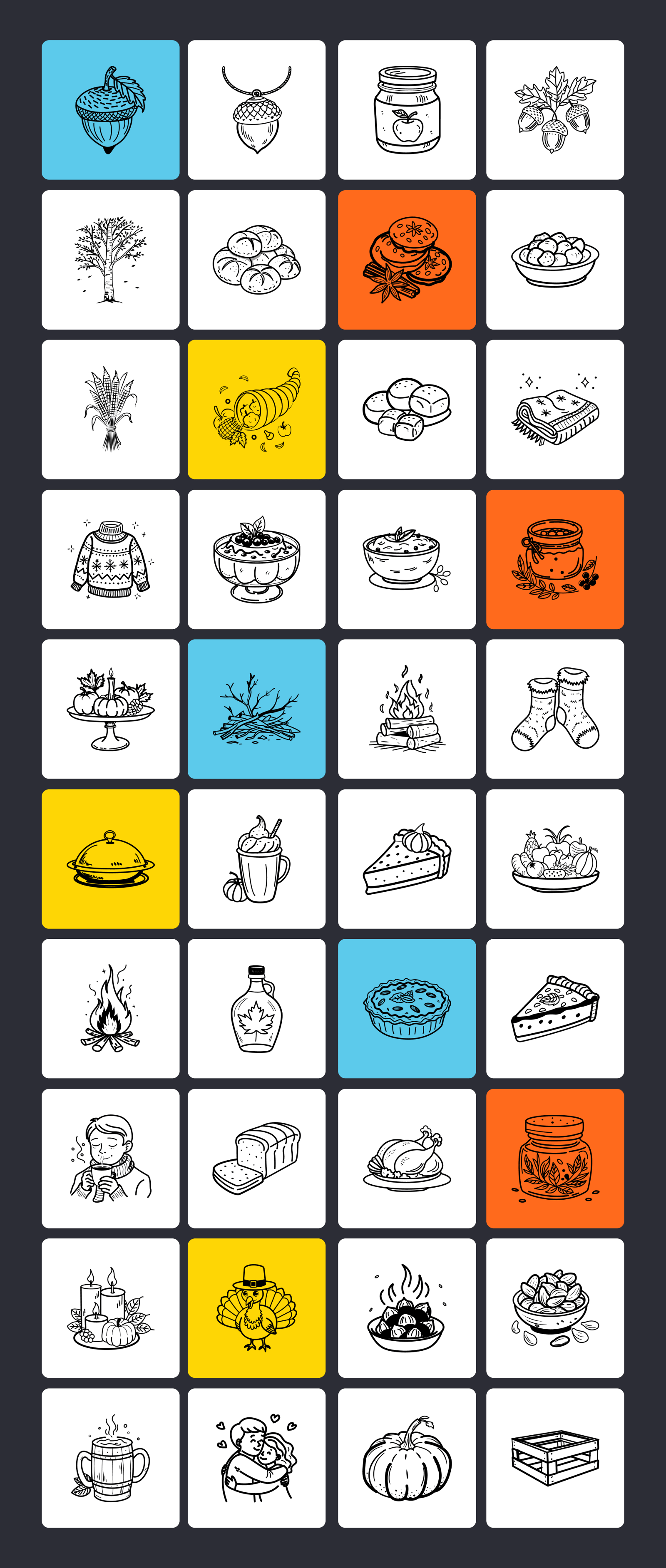 Thanksgiving Doodles Set
