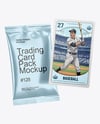 Metallic Trading Card Pack with Card Mockup