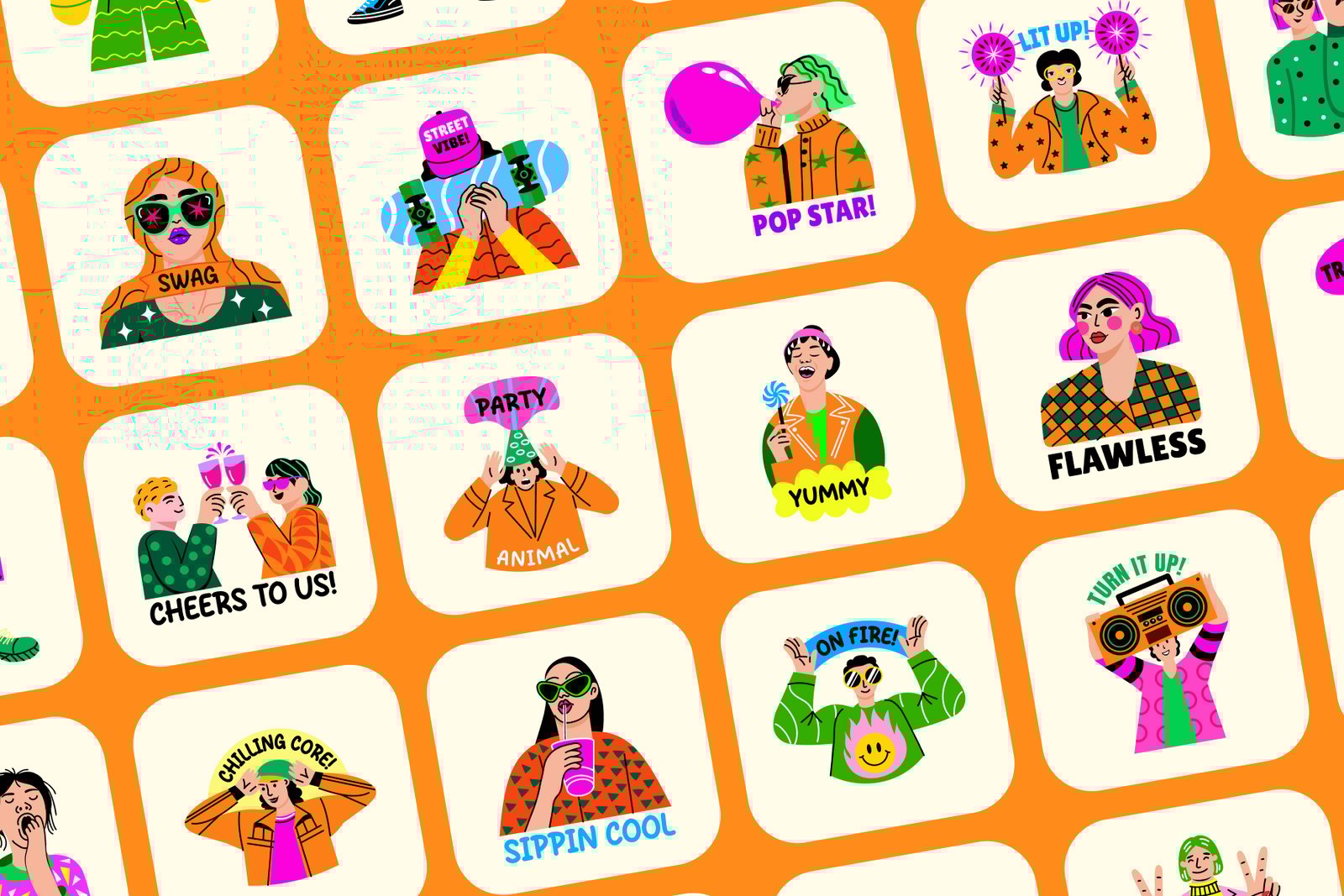 Cool Stickers Set