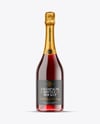 Clear Glass Red Champagne Bottle Mockup