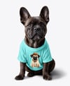 French Bulldog Wearing a T-Shirt Mockup