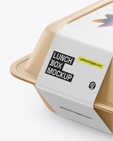 Lunch Box Mockup - Top Side View