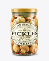 Glass Jar with Pickled Champignons Mockup