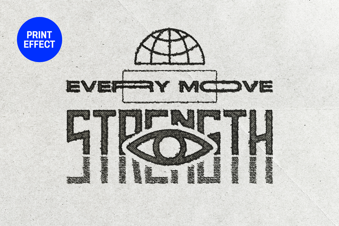 Halftone Print Text &amp; Logo Effect