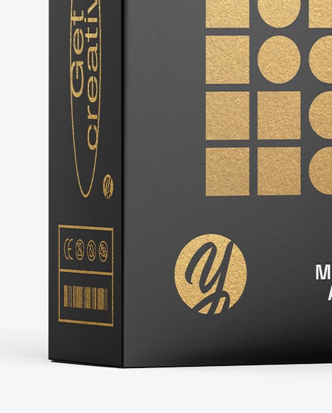 Paper Box Mockup – Half Side View