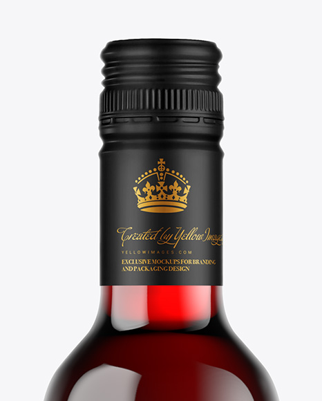 Clear Glass Red Wine Bottle Mockup