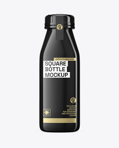 Square Glossy Bottle Mockup
