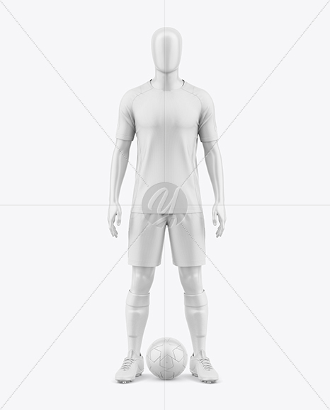 Training Short Sleeve Full Soccer Kit Mockup - Front View