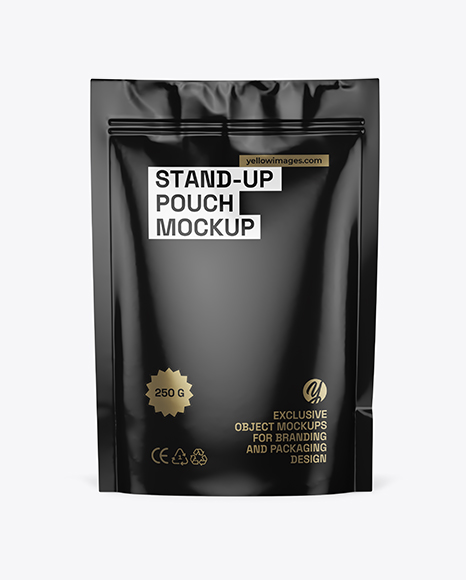 Glossy Stand Up Pouch Mockup