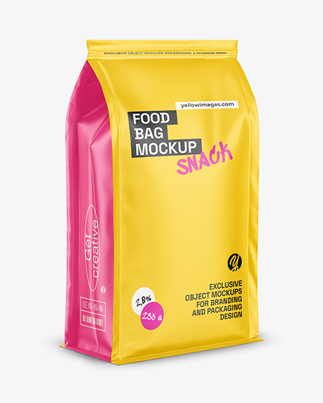 Matte Food Bag Mockup - Half-Side View - Glossy+Stand-Up+Bag+Mockup+-+Half+Side+View+in+Bag+
